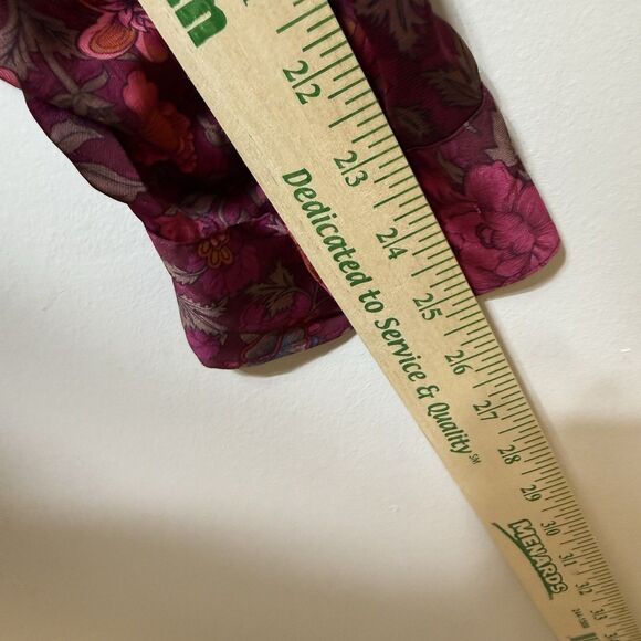 Lauren Ralph Lauren Womens Deep Jewel Tone Floral V Neck Blouse Shirt XL - Picture 5 of 6